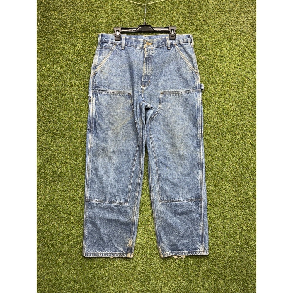 Vintage Carhartt Double Knee Jeans Mens 36x30 Cargo Carpenter Baggy B73 DST